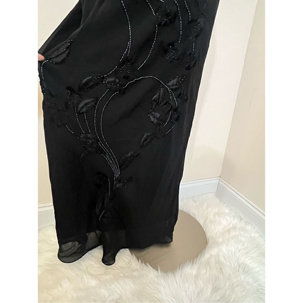 Night Scene Y2K Black Beaded Formal Dress L - Picture 5 of 11